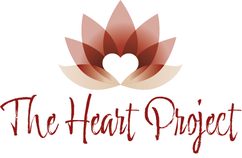 The logo for The Heart Project, it is a lotus flow in red and gold. This is the show that life coaching from Fatima Sabeur can truly help.