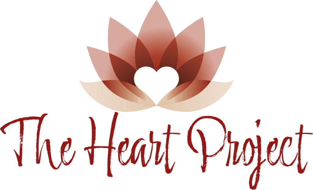 The logo for The Heart Project, it is a lotus flow in red and gold. This is the show that life coaching from Fatima Sabeur can truly help.